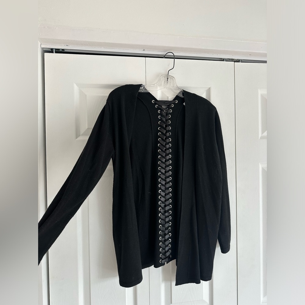 Black knit cardigan